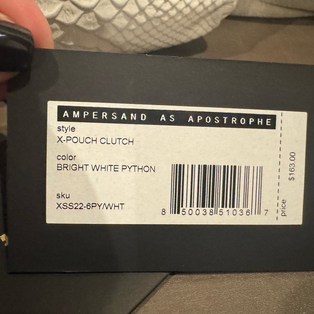 Ampersand As Apostrophe Faux Python Zip Clutch NWT - image 4